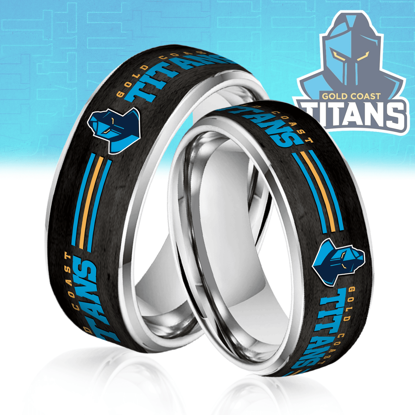 NRL Silver Tungsten Rings Gift For Fans