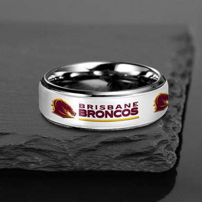 NRL Silver Tungsten Rings Gift For Fans 16