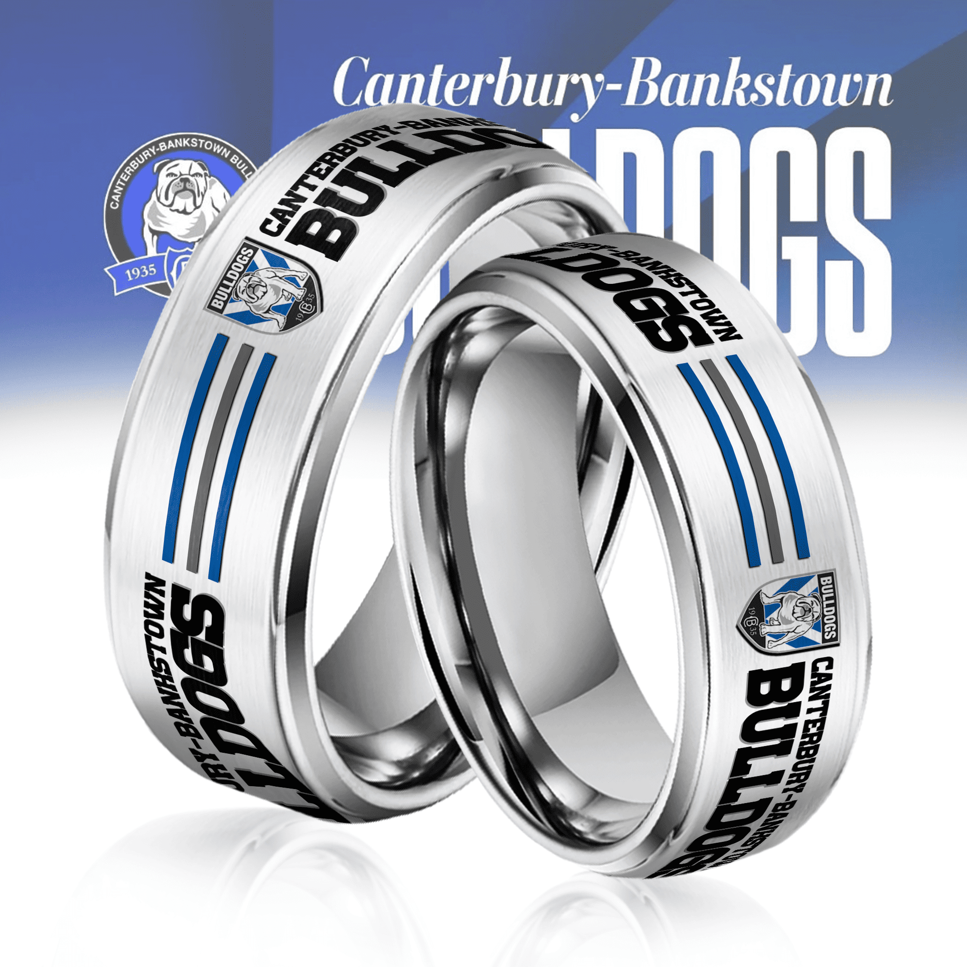 NRL Silver Tungsten Rings Gift For Fans 31