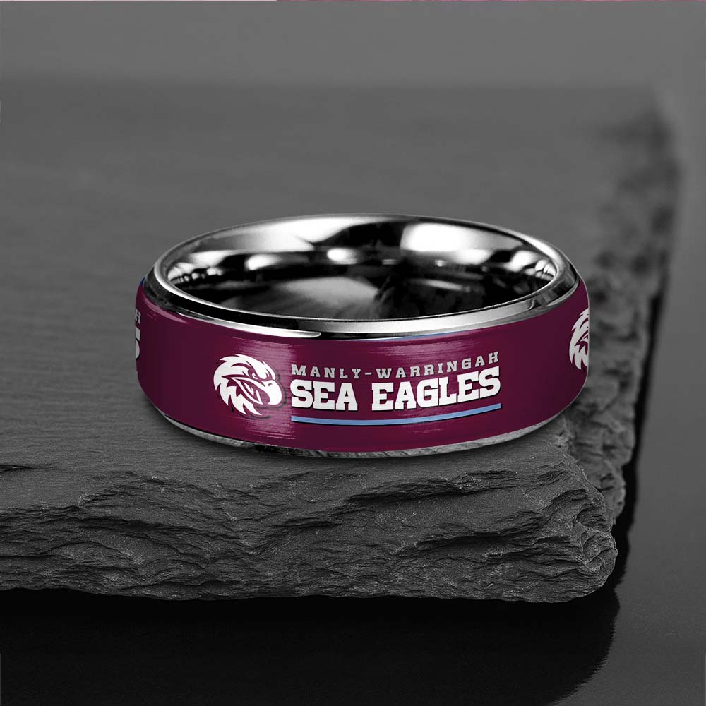 NRL Silver Tungsten Rings Gift For Fans 6