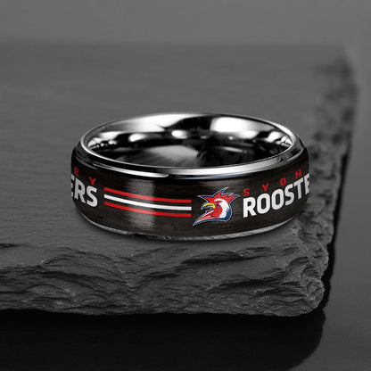 NRL Silver Tungsten Rings Gift For Fans 28