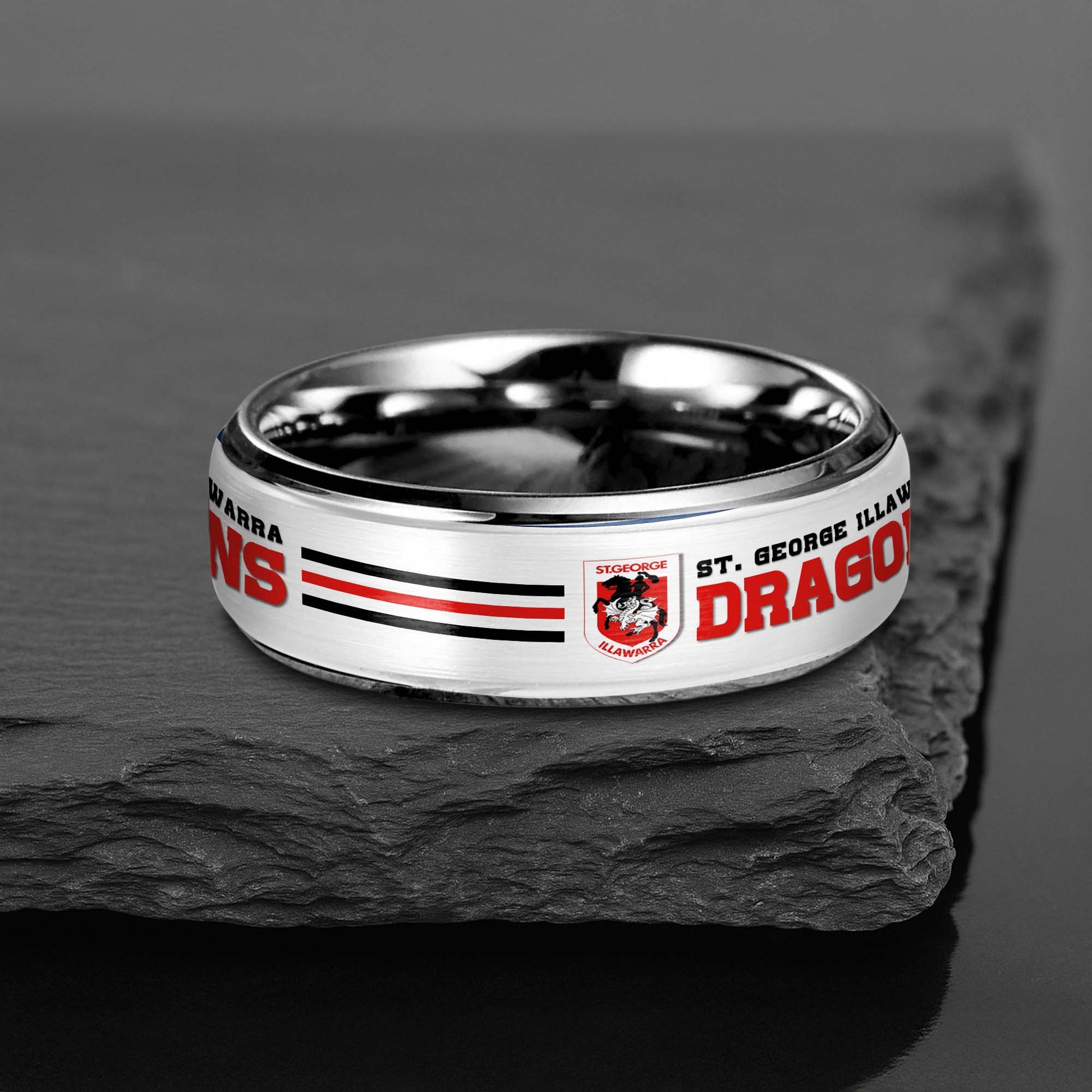 NRL Silver Tungsten Rings Gift For Fans 24