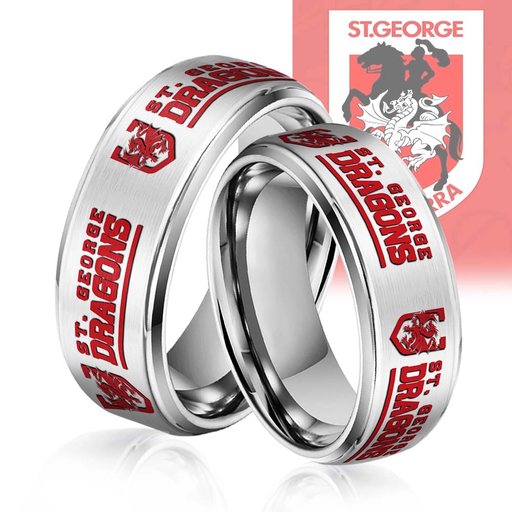 NRL Silver Tungsten Rings Gift For Fans 23