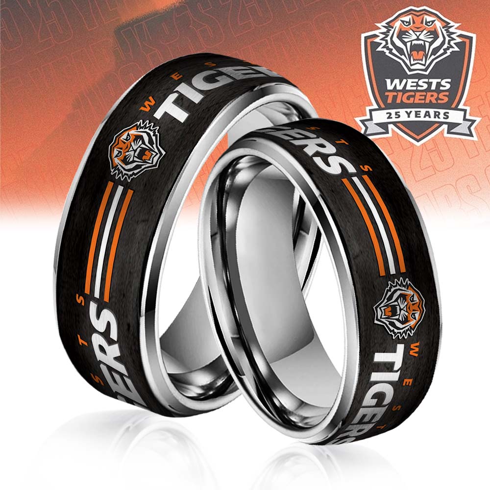 NRL Silver Tungsten Rings Gift For Fans 3