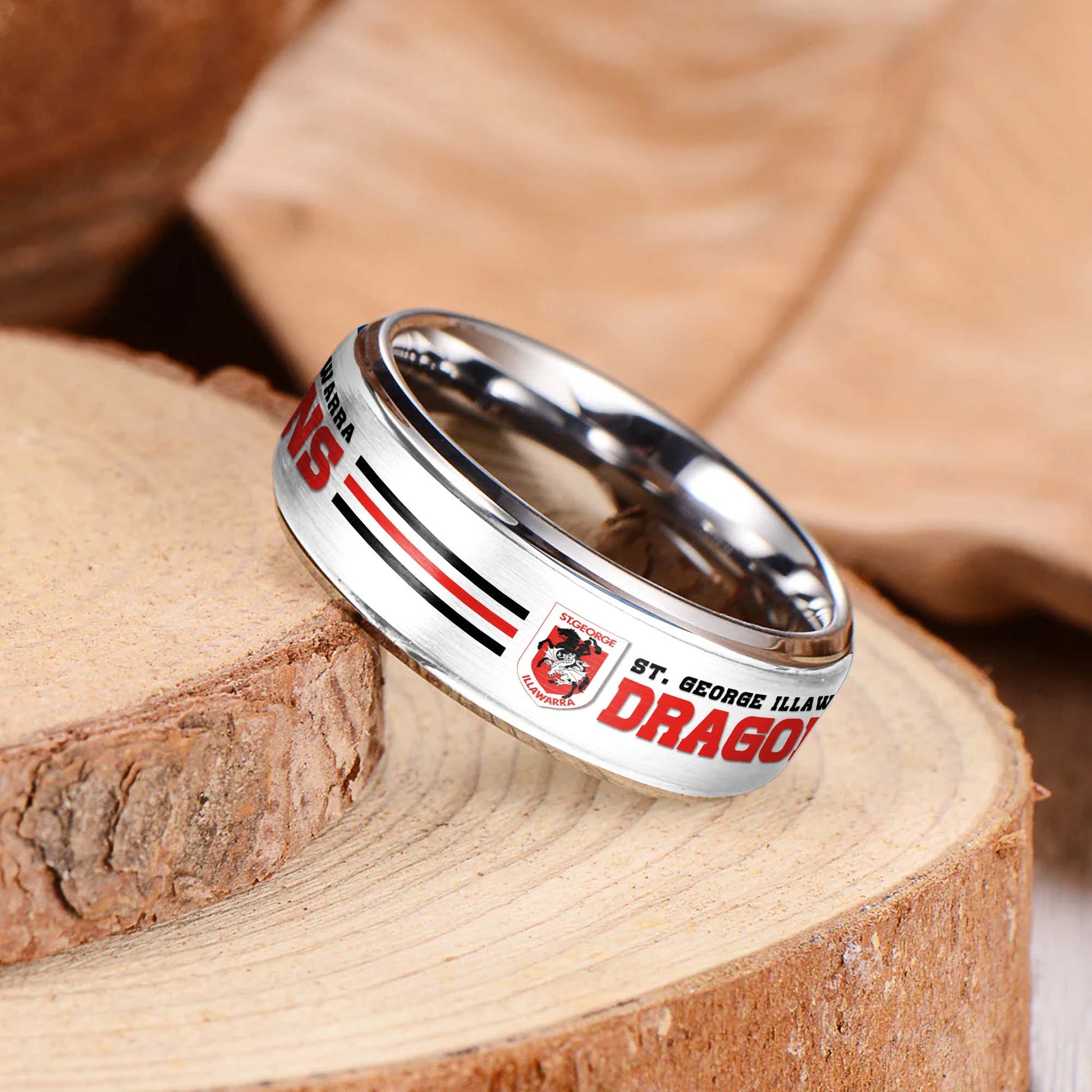 NRL Silver Tungsten Rings Gift For Fans 24