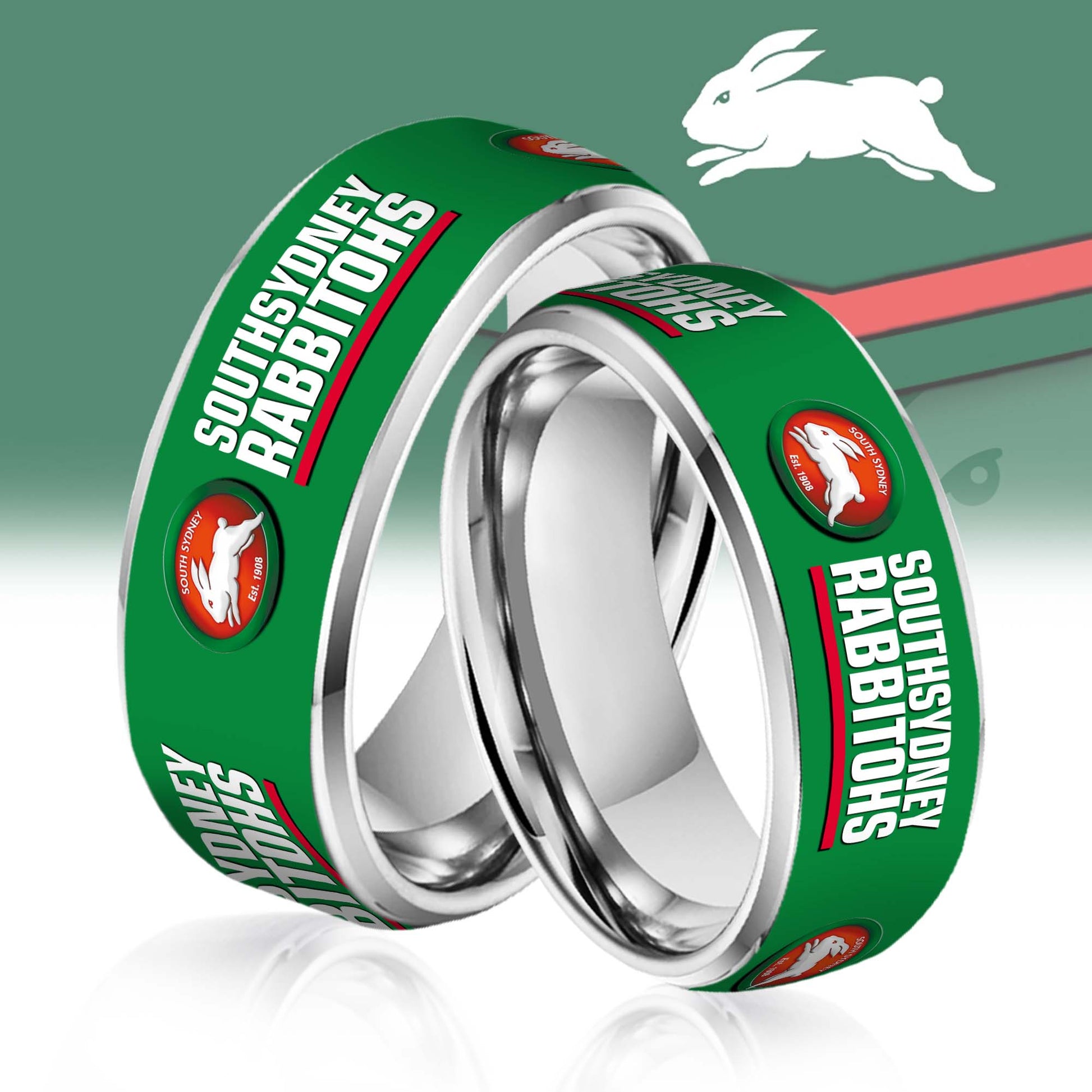 NRL Silver Tungsten Rings Gift For Fans 22