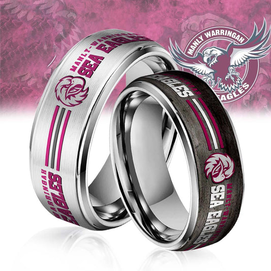 NRL Silver Tungsten Rings Gift For Fans 11