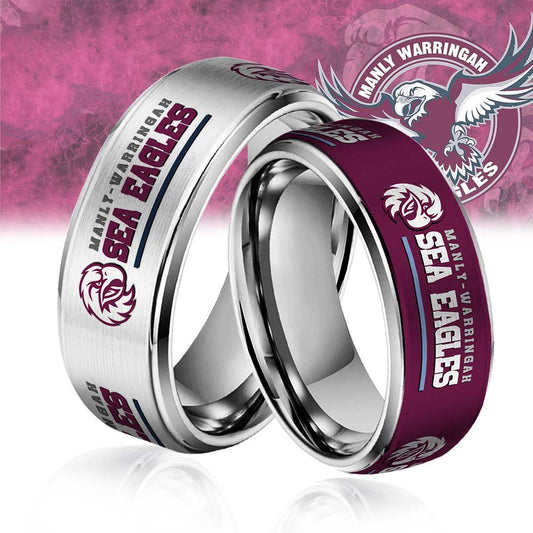 NRL Silver Tungsten Rings Gift For Fans 6