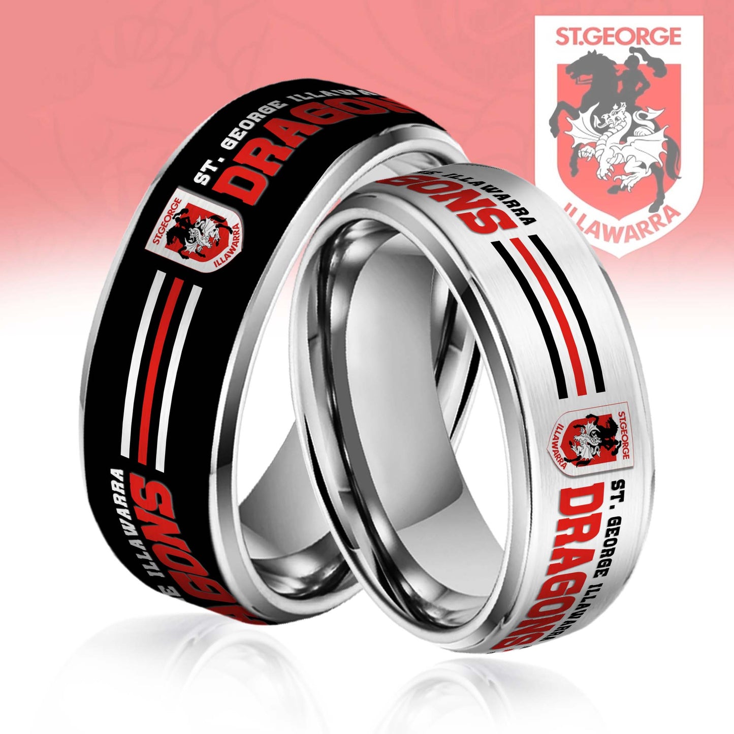 NRL Silver Tungsten Rings Gift For Fans 24