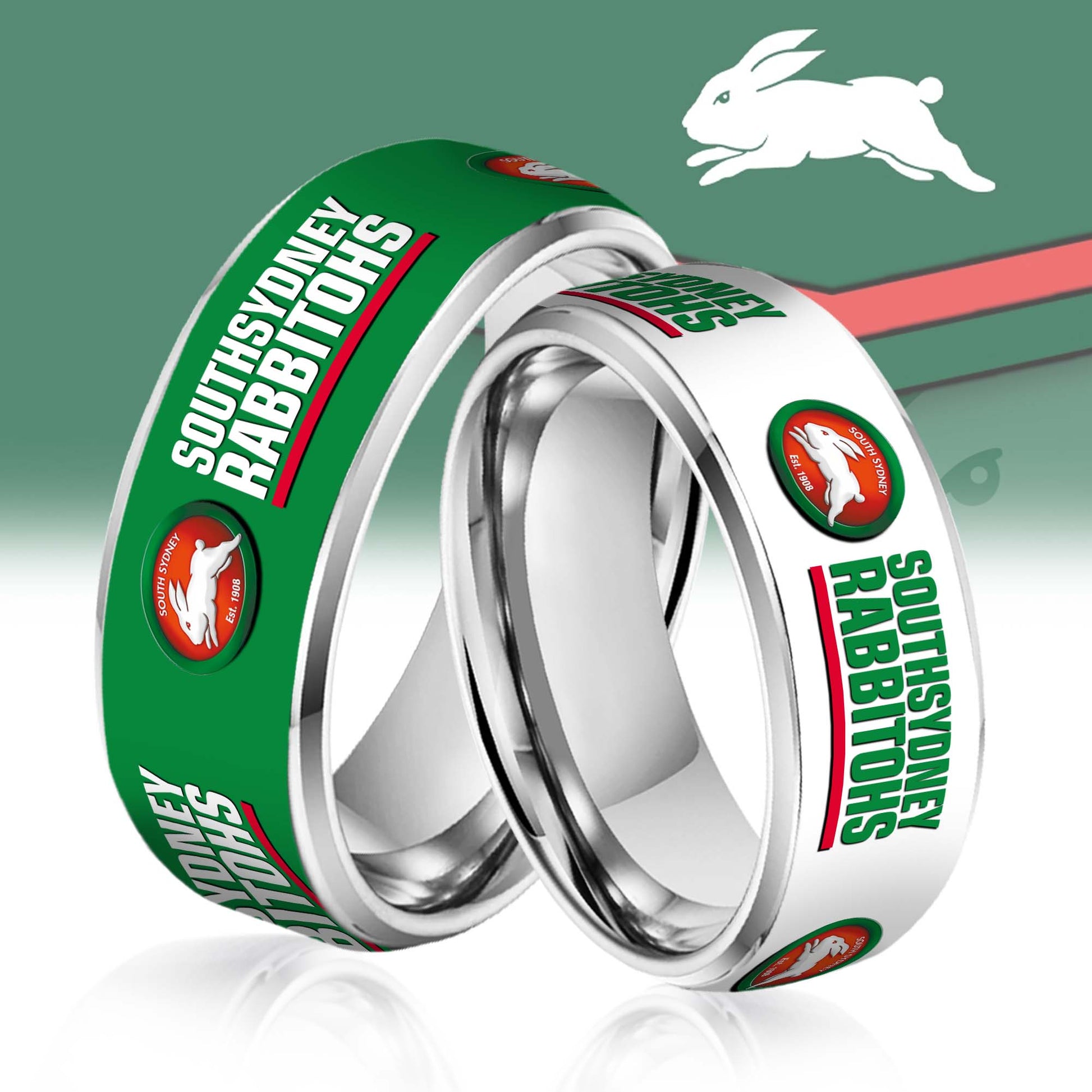 NRL Silver Tungsten Rings Gift For Fans 22