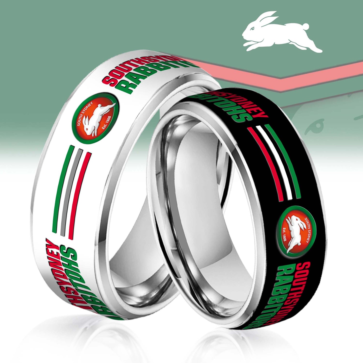 NRL Silver Tungsten Rings Gift For Fans 21