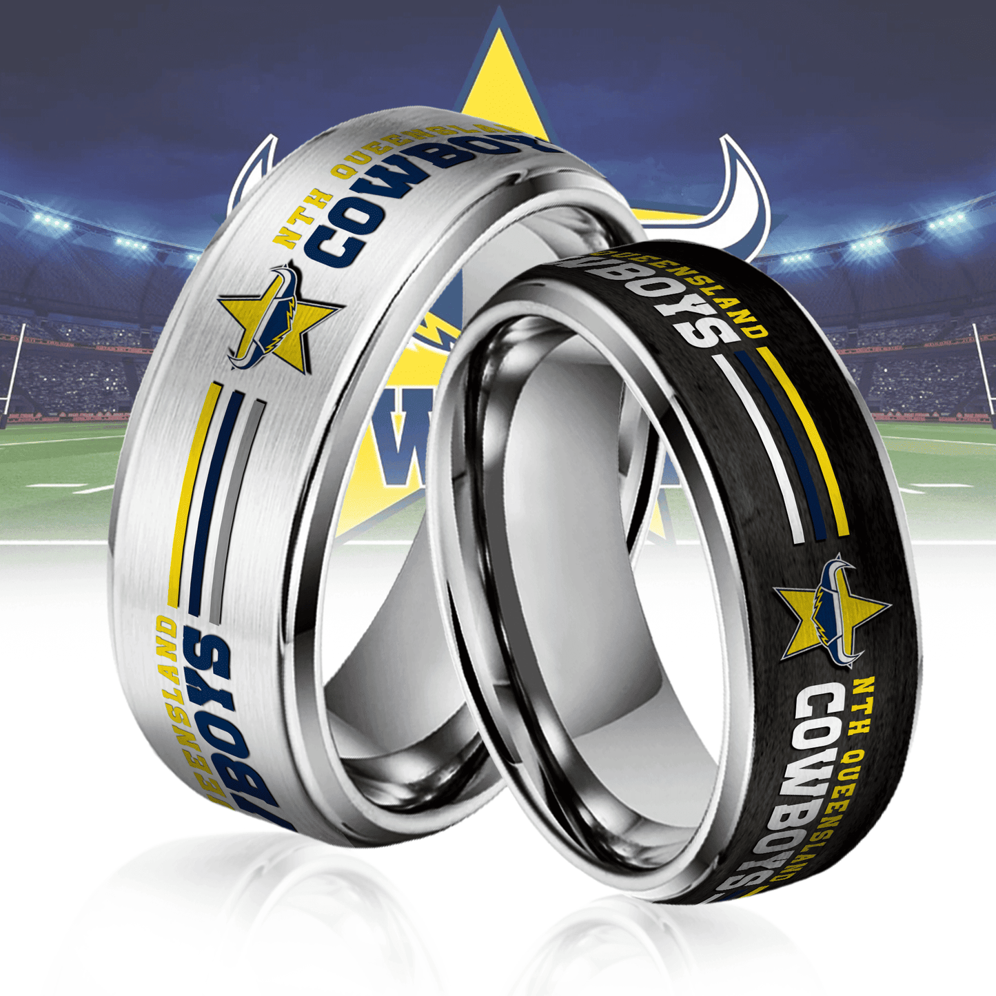 NRL Silver Tungsten Rings Gift For Fans 14