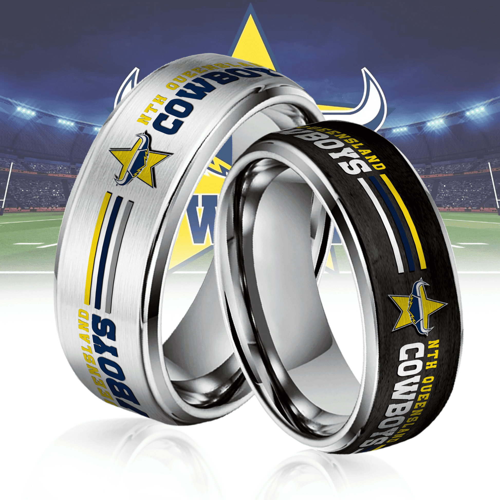 NRL Silver Tungsten Rings Gift For Fans 14