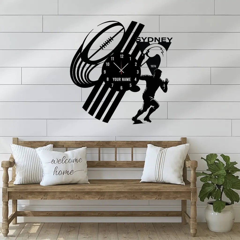 SS Personalized Custom Vinyl Clock With Led For Home