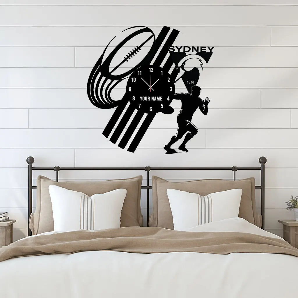 SS Personalized Custom Vinyl Clock With Led For Home