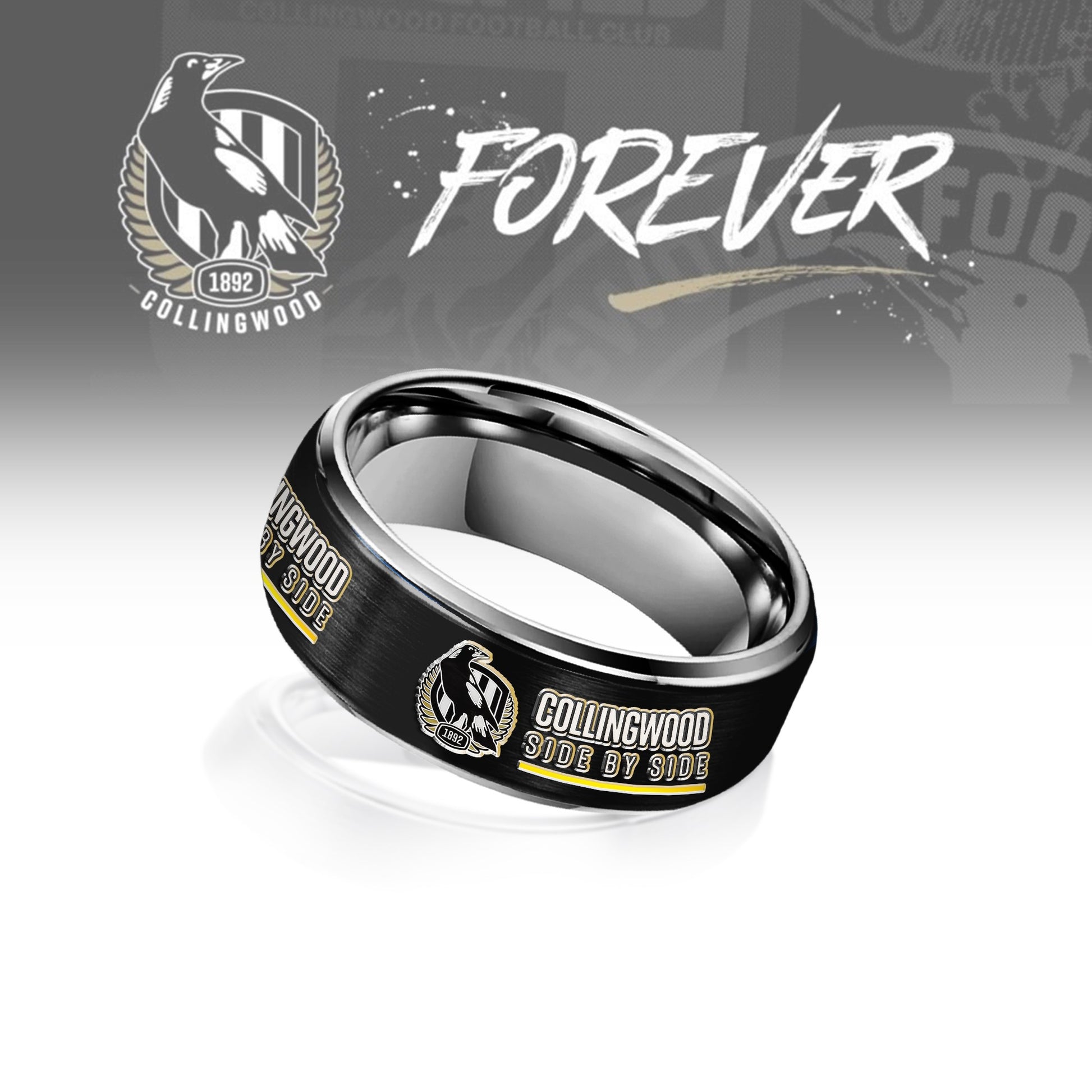 AFL Silver Tungsten Rings Gift For Fans 17