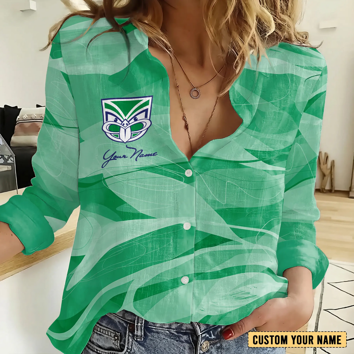 NZL Personalized Custom Women's Casual Shirt 6