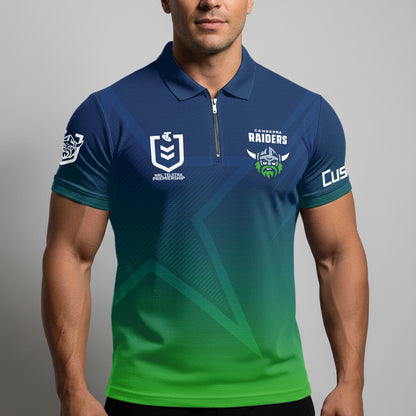 CAN Personalized Custom Zip Polo Shirt