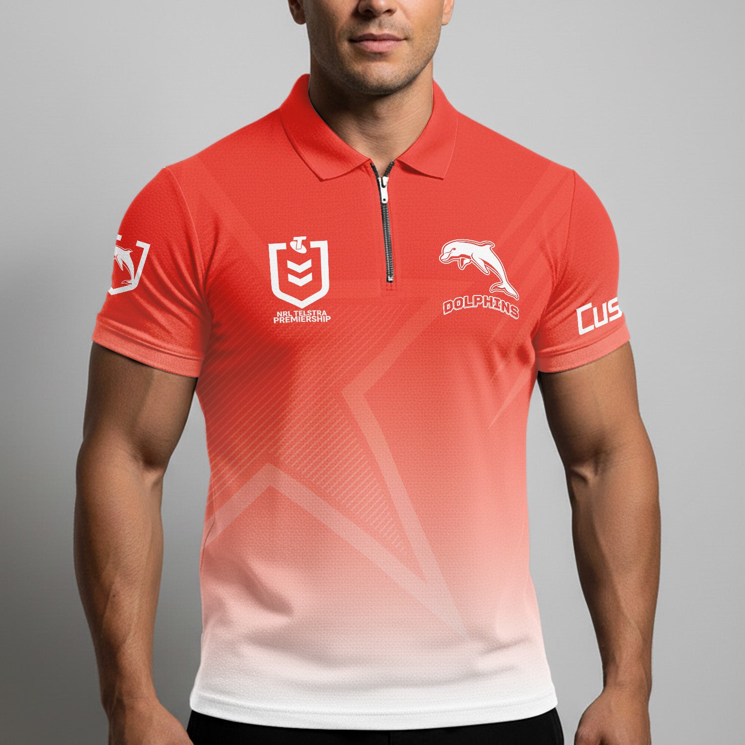 DOL Personalized Custom Zip Polo Shirt