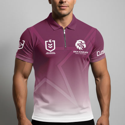 MAN Personalized Custom Zip Polo Shirt