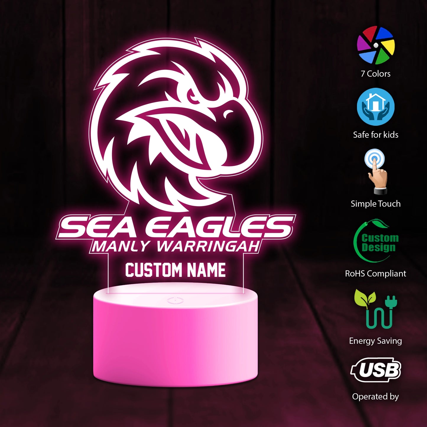 Man Personalized Custom 3D Led Light Gift For Fans