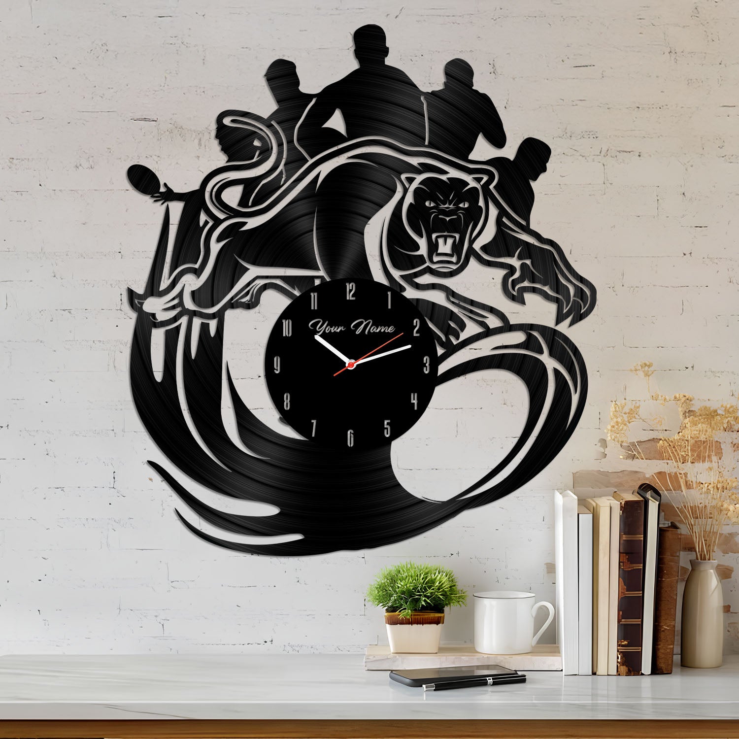 PEN Personalized Custom Vinyl Clock With Led For Home