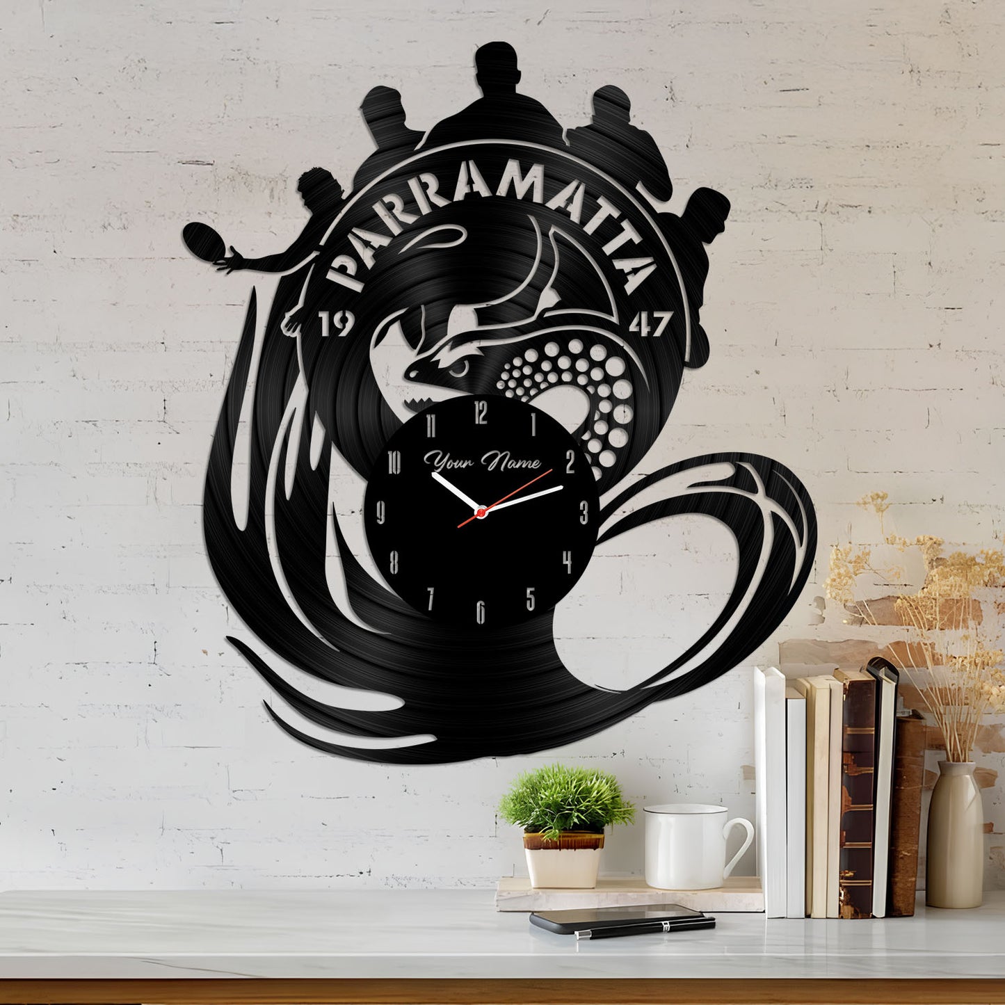 PAR Personalized Custom Vinyl Clock With Led For Home