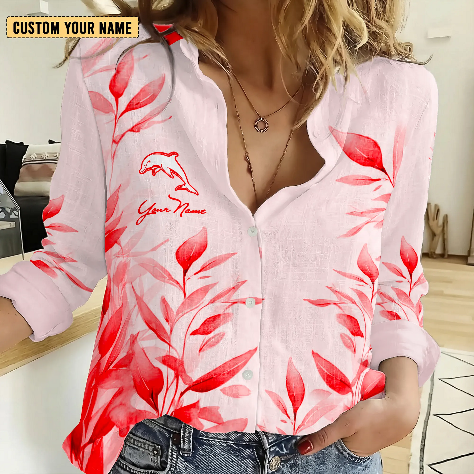 DOL Personalized Custom Women's Casual Shirt 5