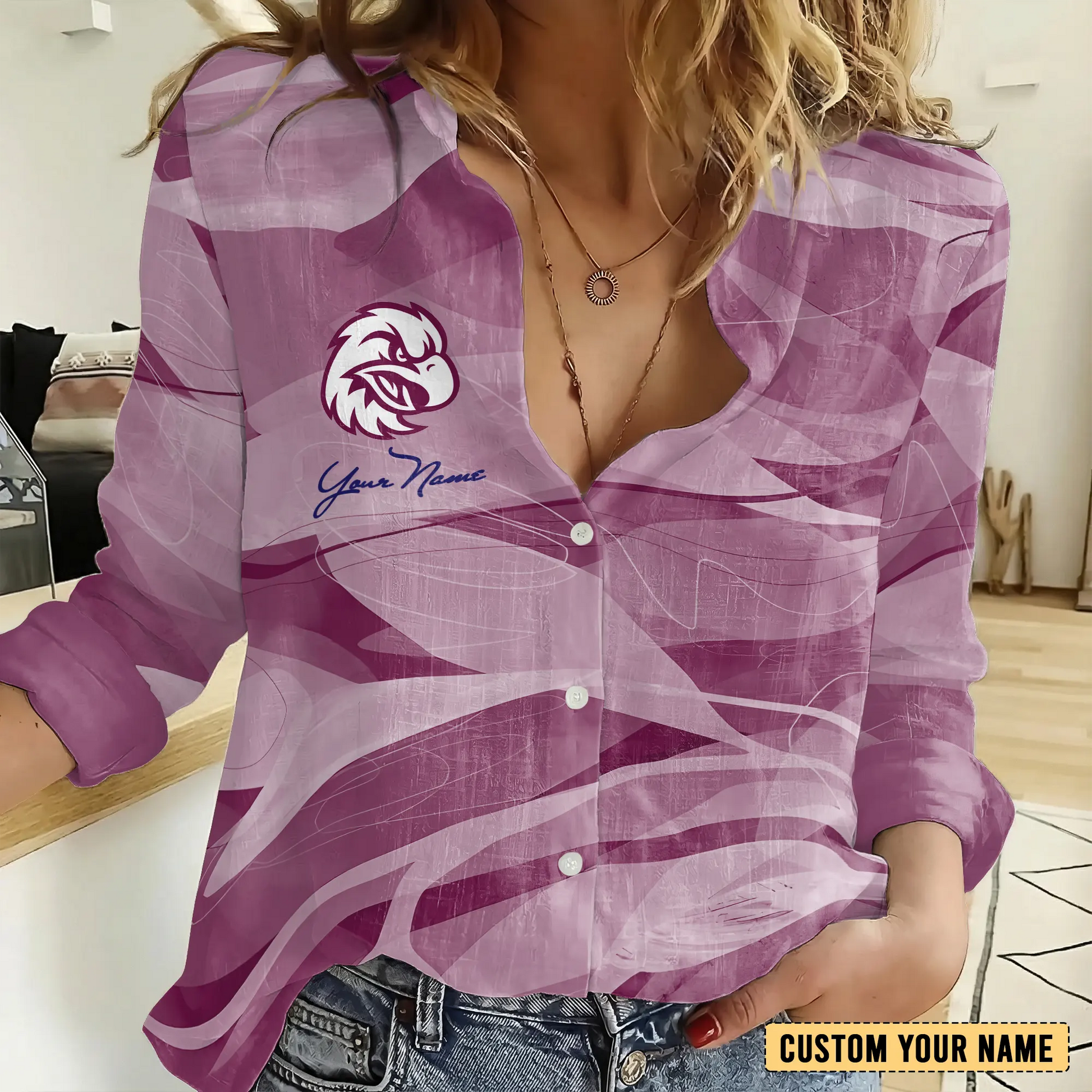 MAN Personalized Custom Women's Casual Shirt 6