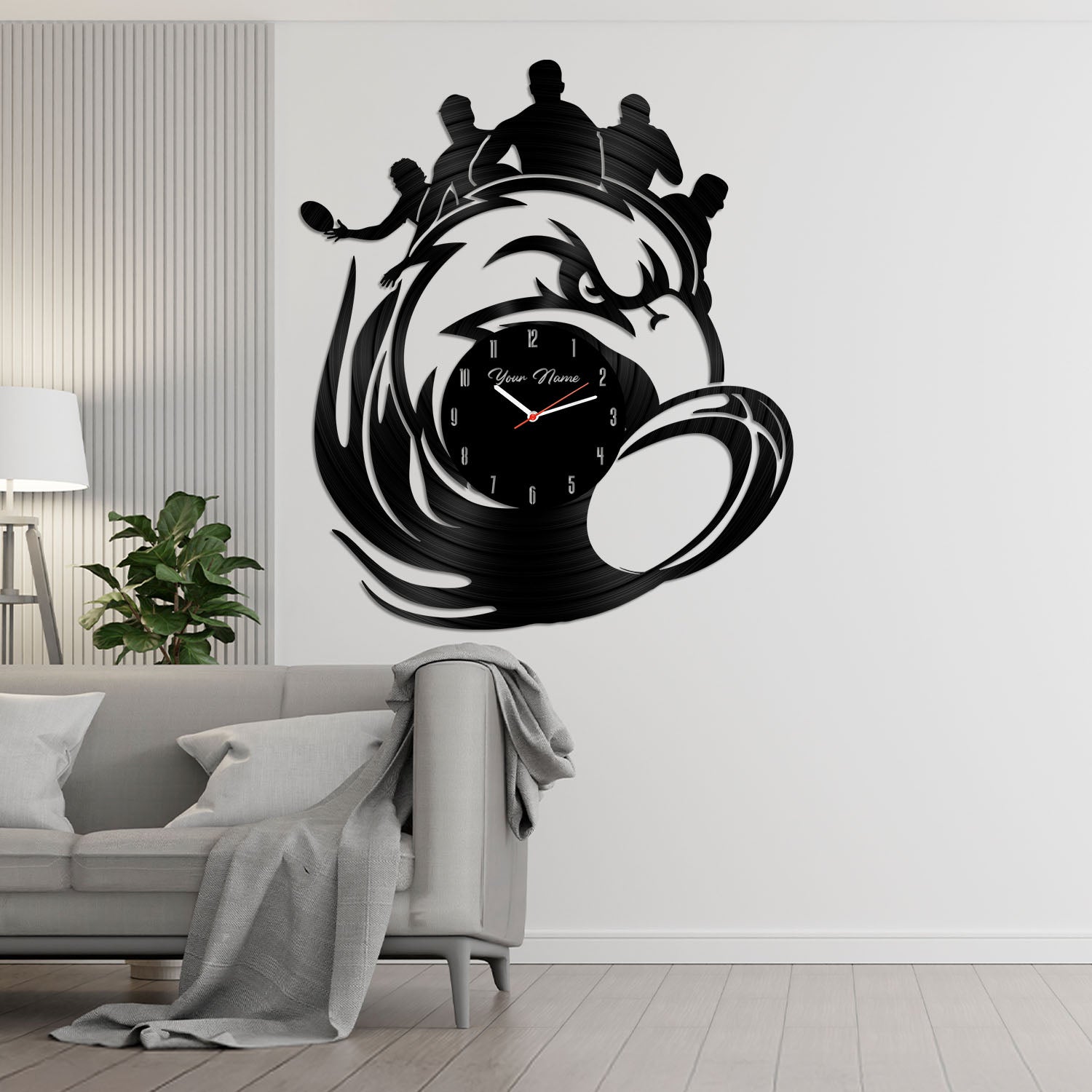 MAN Personalized Custom Vinyl Clock With Led For Home