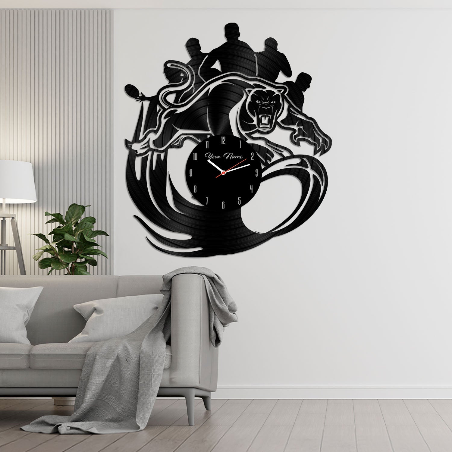 PEN Personalized Custom Vinyl Clock With Led For Home