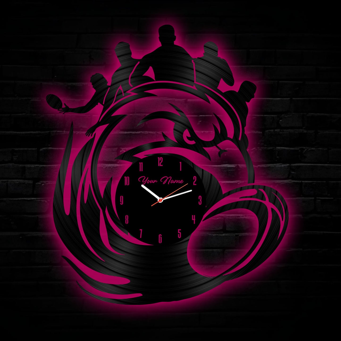 MAN Personalized Custom Vinyl Clock With Led For Home