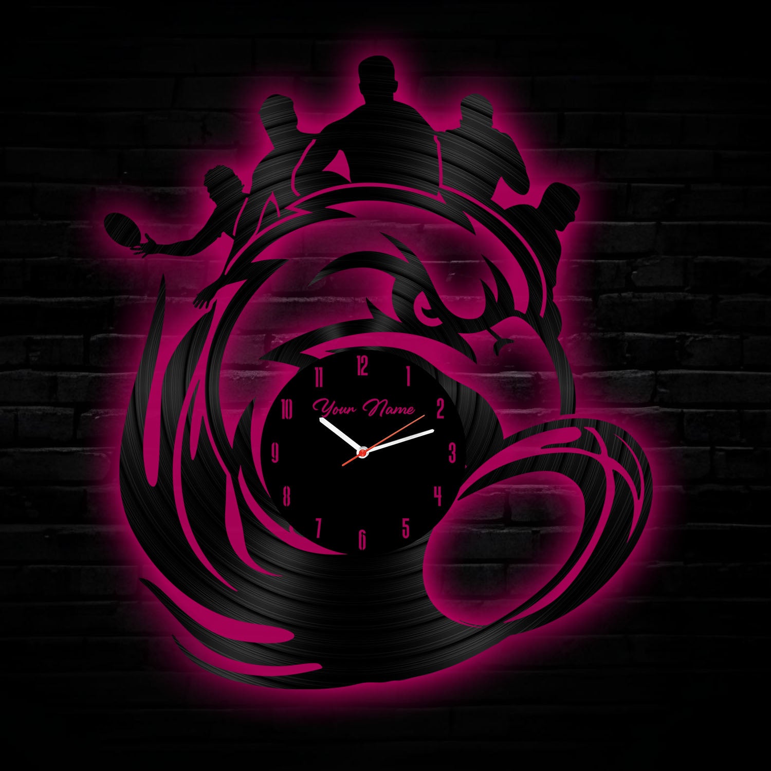 MAN Personalized Custom Vinyl Clock With Led For Home