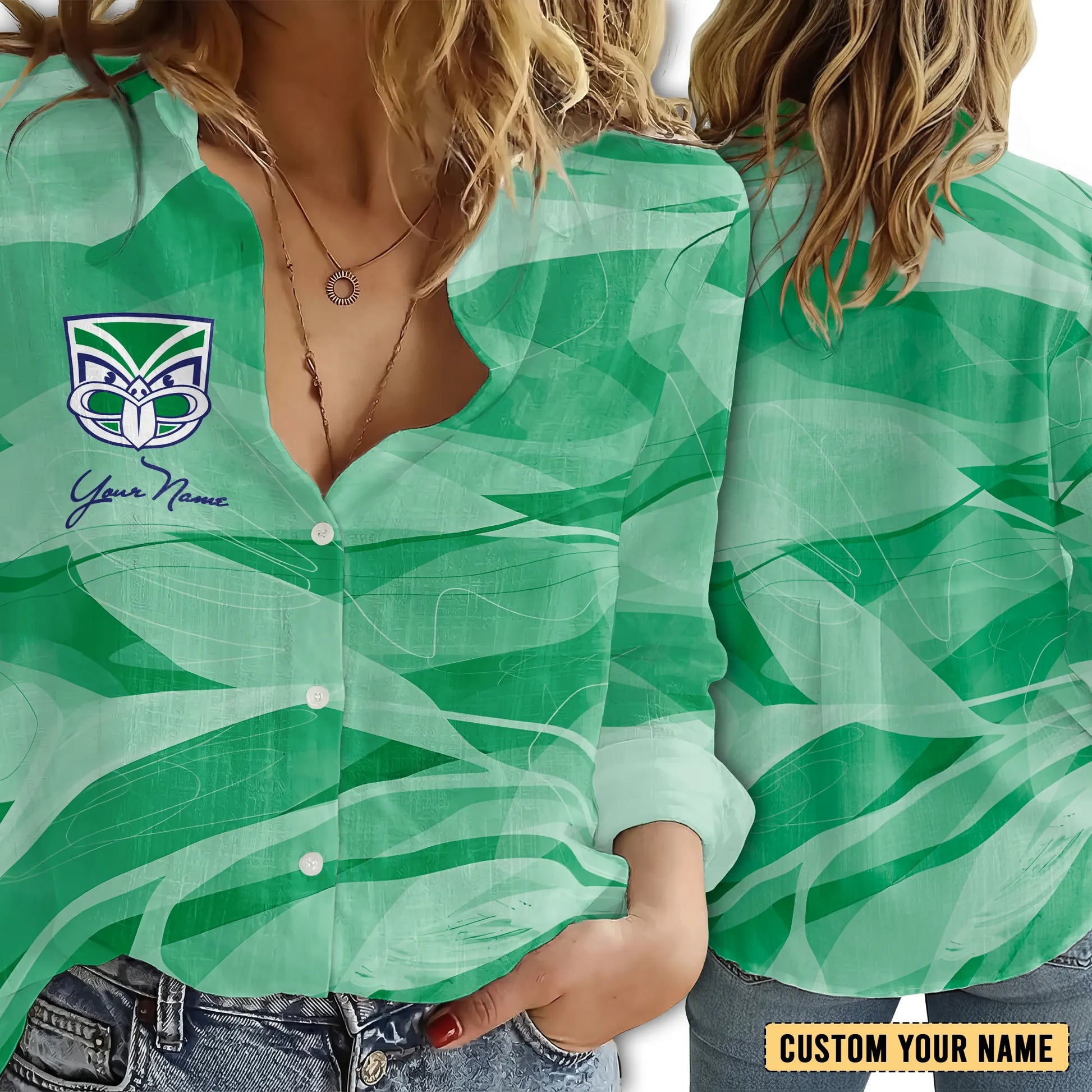 NZL Personalized Custom Women's Casual Shirt 6