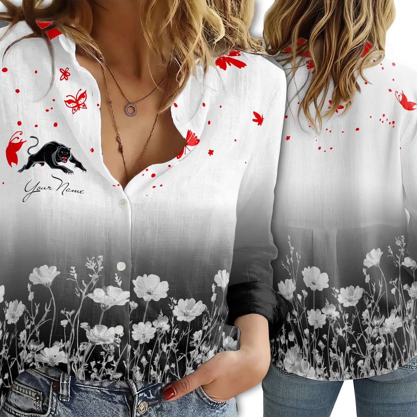PEN Personalized Custom Women's Casual Shirt 2
