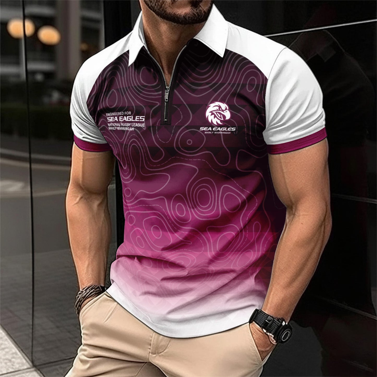 MAN Personalized Custom Zip Polo Shirt 2