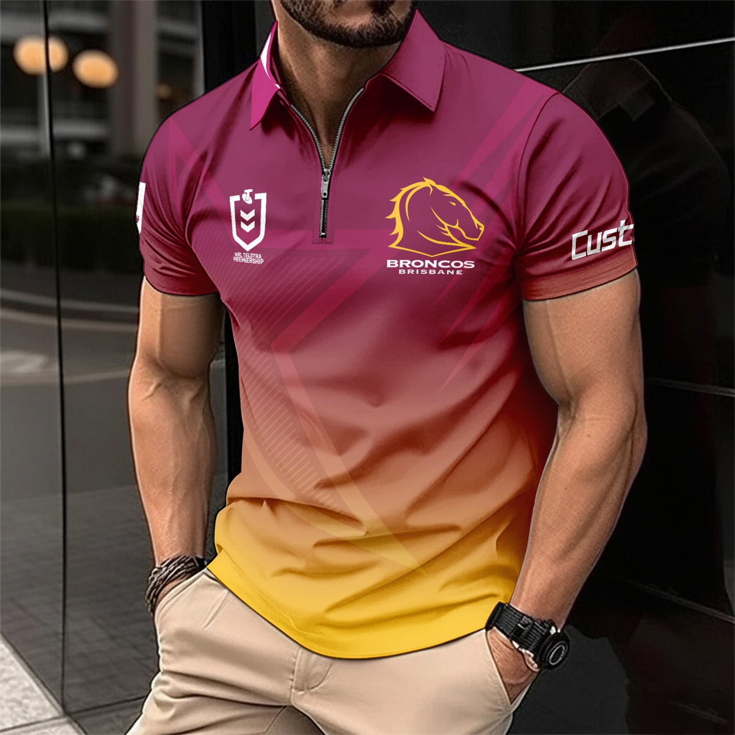 BRI Personalized Custom Zip Polo Shirt