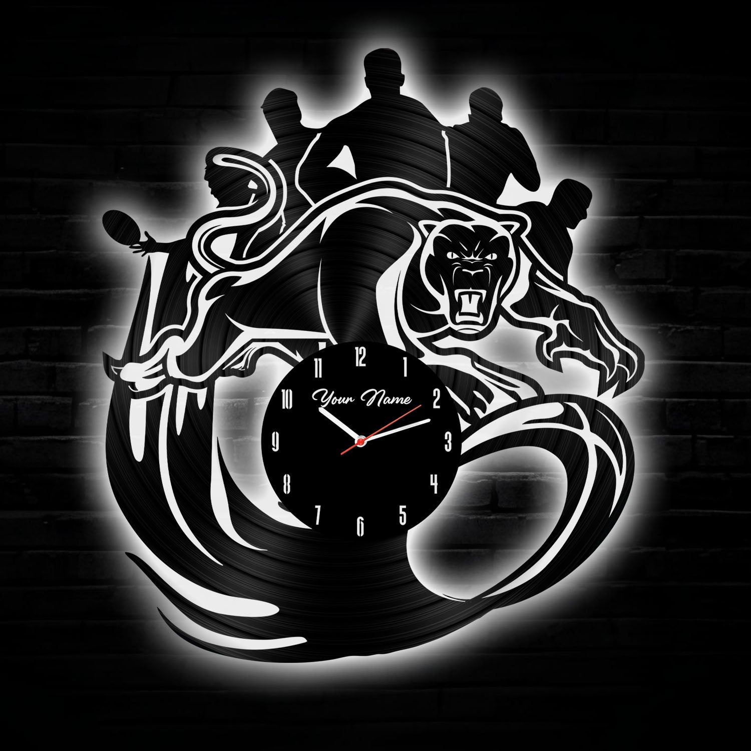 PEN Personalized Custom Vinyl Clock With Led For Home