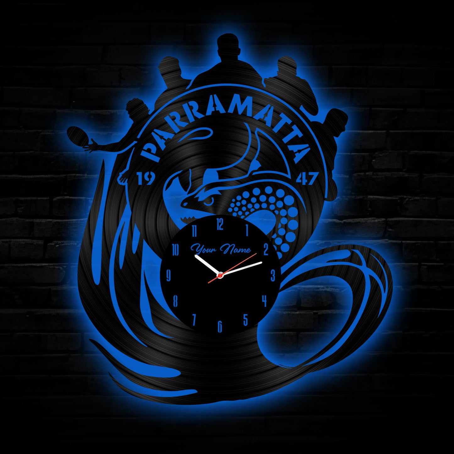 PAR Personalized Custom Vinyl Clock With Led For Home