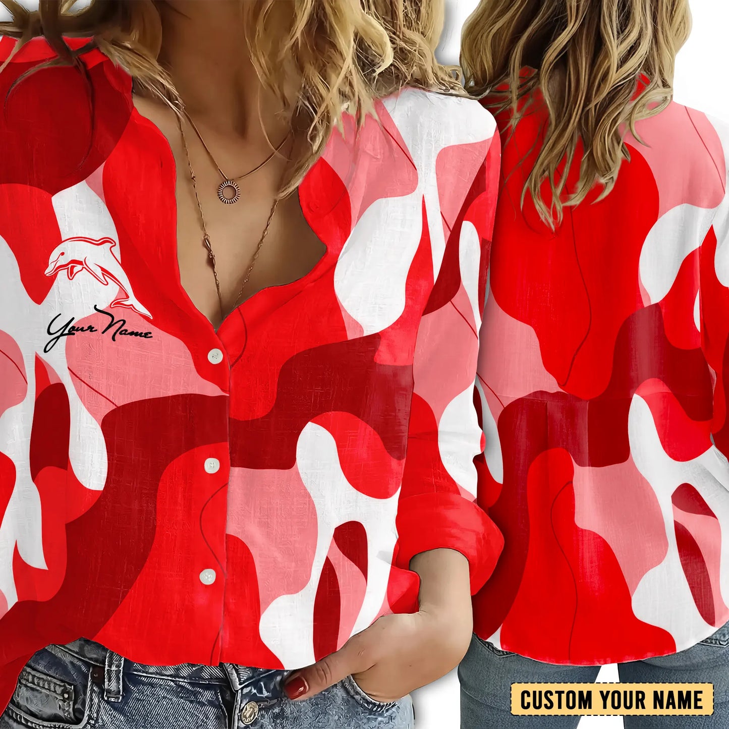 DOL Personalized Custom Women's Casual Shirt 4