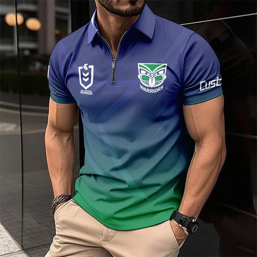 NZL Personalized Custom Zip Polo Shirt