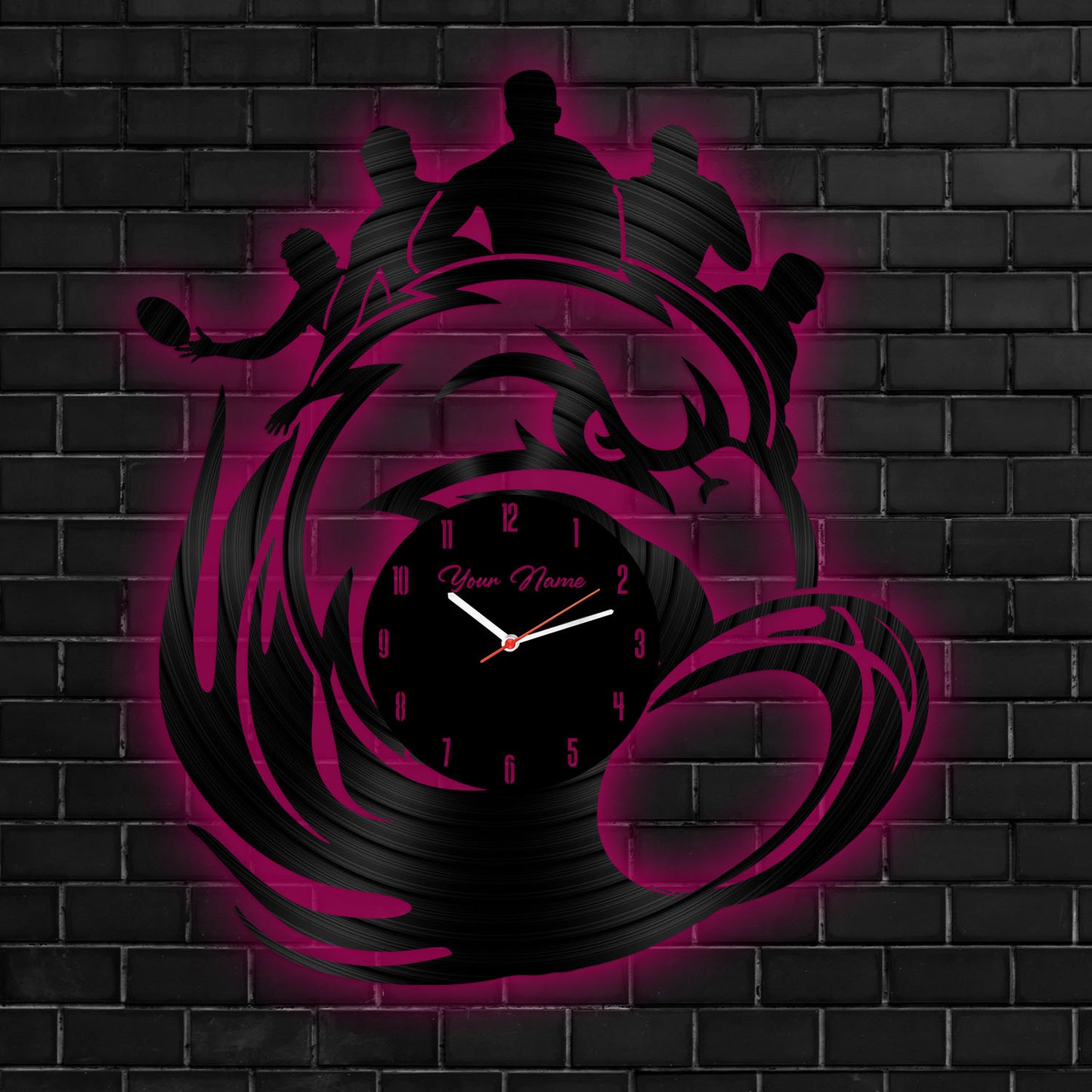 MAN Personalized Custom Vinyl Clock With Led For Home