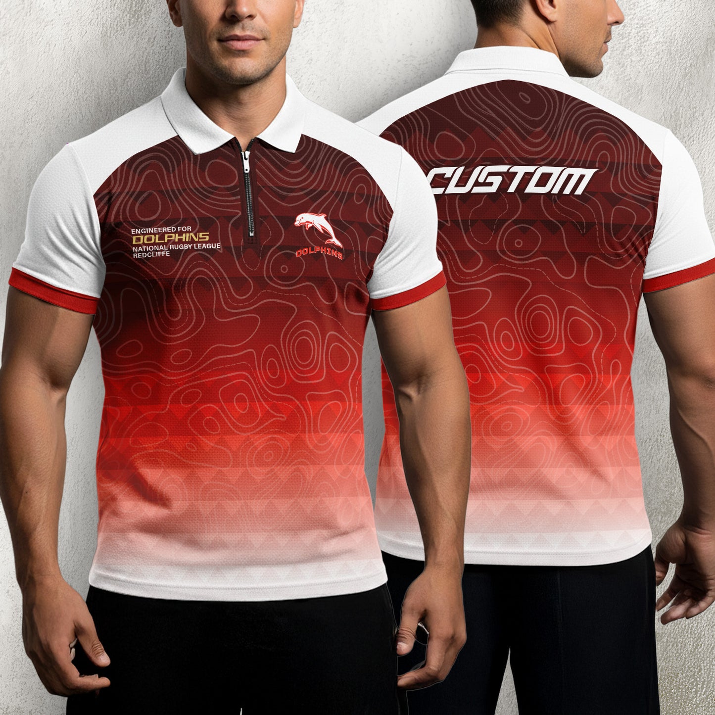 DOL Personalized Custom Zip Polo Shirt 2