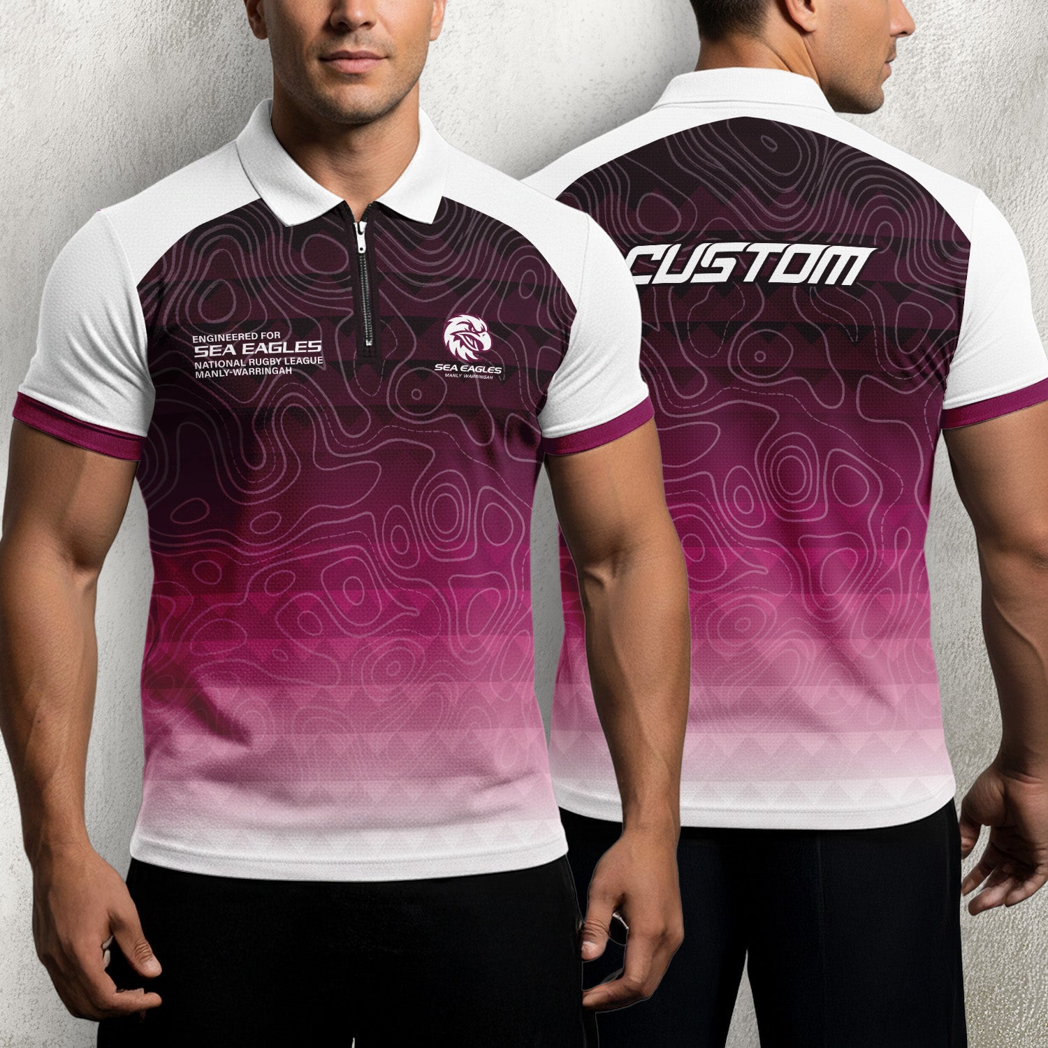 MAN Personalized Custom Zip Polo Shirt 2