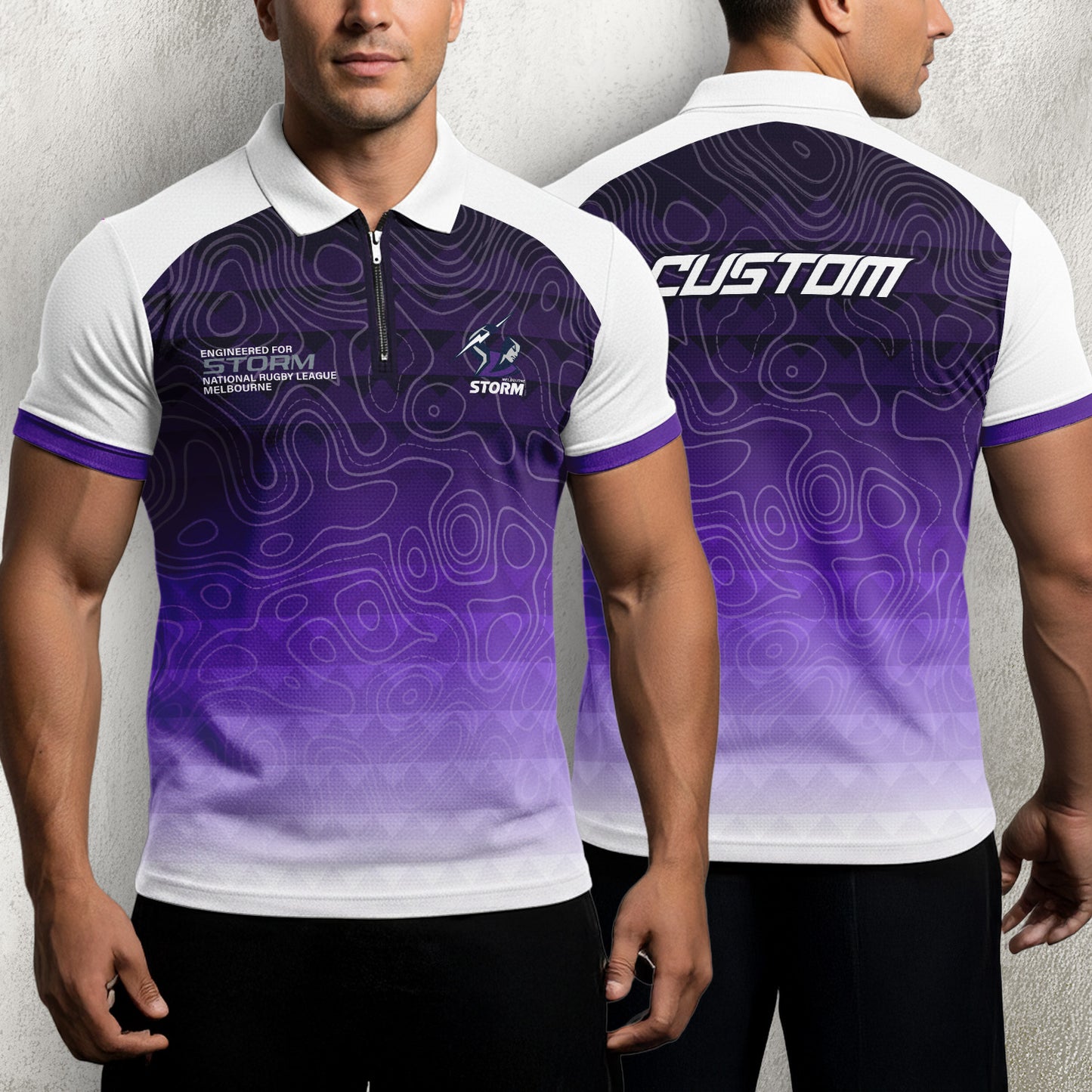 MEL Personalized Custom Zip Polo Shirt 2