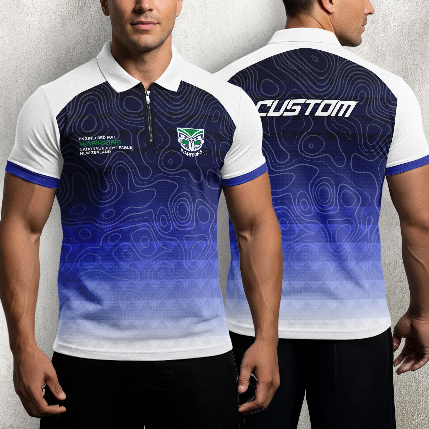 NZL Personalized Custom Zip Polo Shirt 2