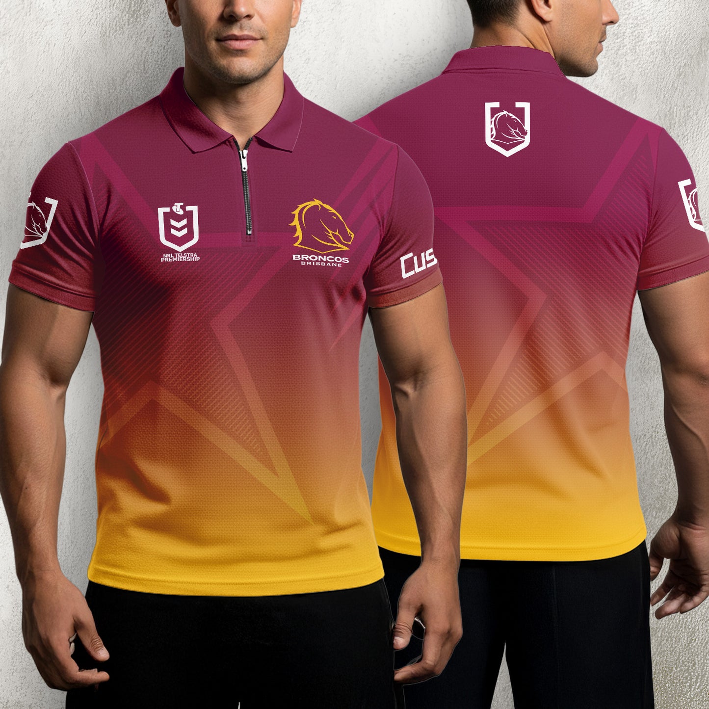 BRI Personalized Custom Zip Polo Shirt