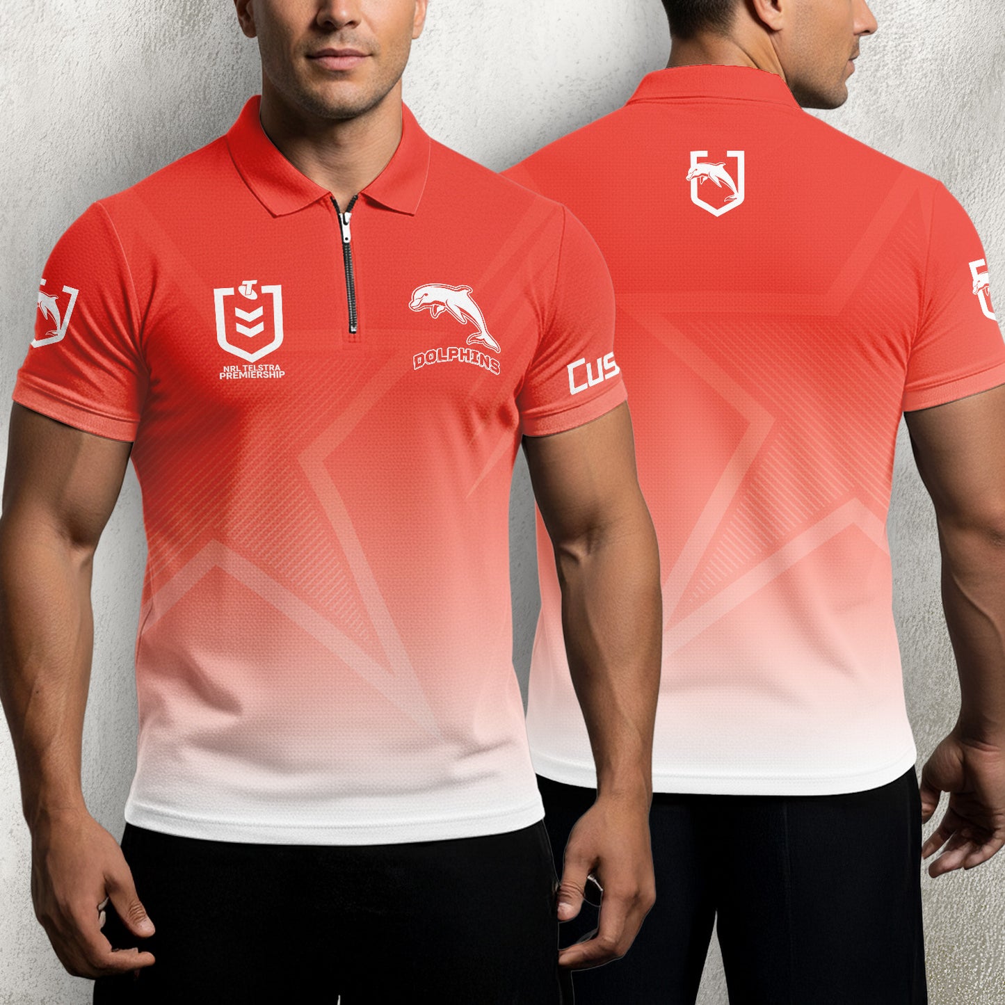 DOL Personalized Custom Zip Polo Shirt