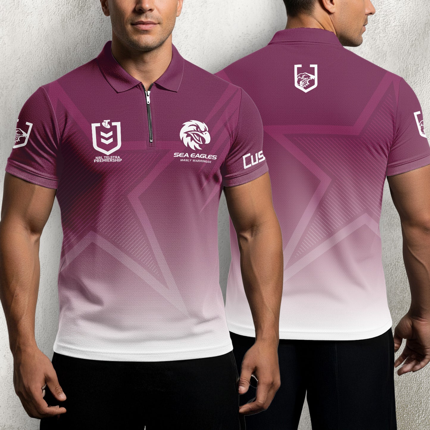 MAN Personalized Custom Zip Polo Shirt