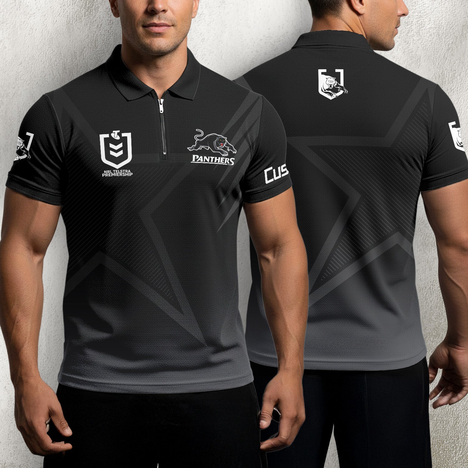 PEN Personalized Custom Zip Polo Shirt